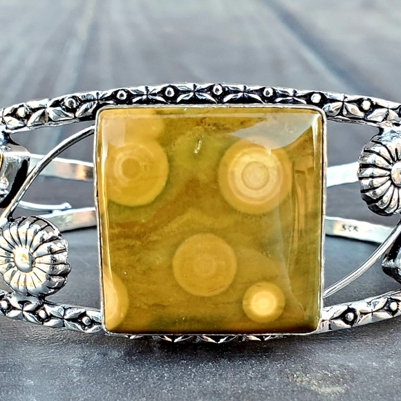 New Ocean Jasper & Citrine 925 Silver Bracelet. - Picture 8 of 16